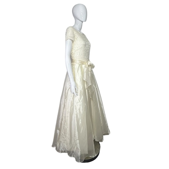 Vintage Ballgown JS Collections Cream Sz M/L Evening Dress Fairy Romantic - Picture 7 of 16